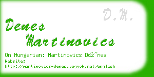 denes martinovics business card